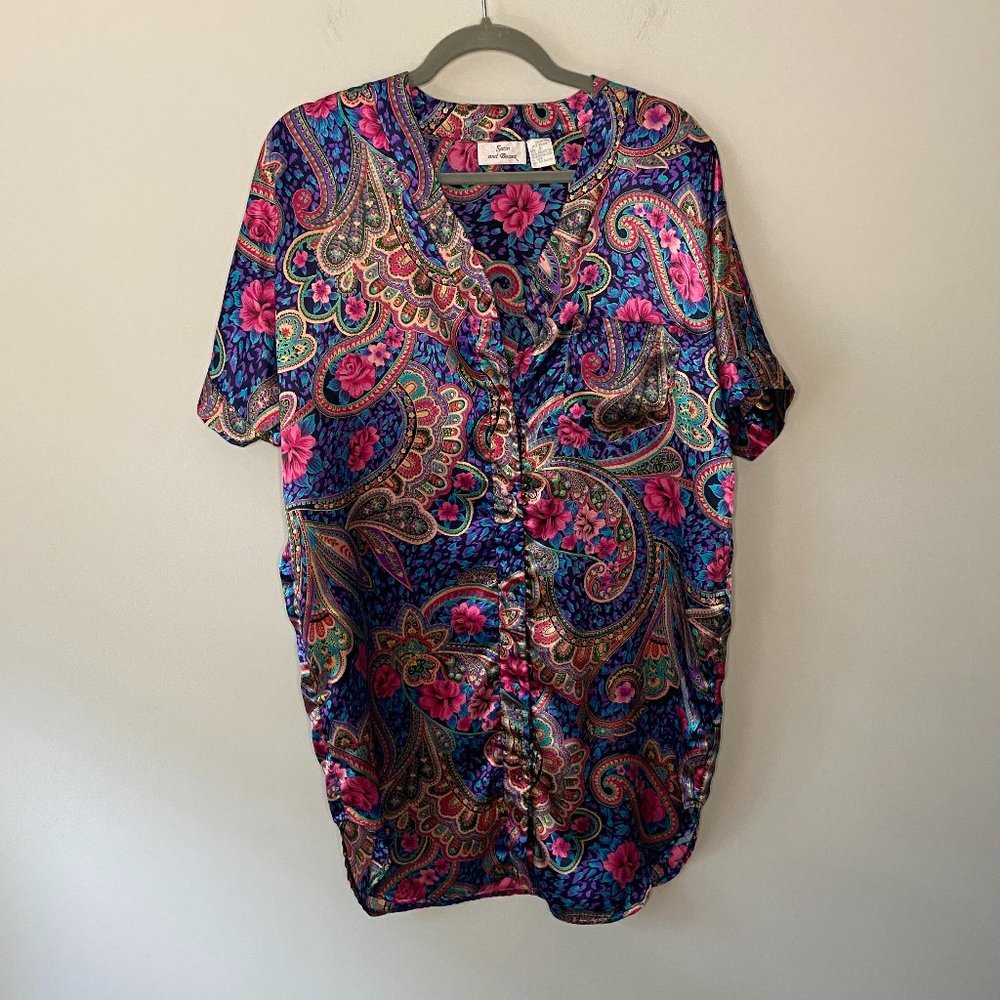 Vintage Printed Dressing Top Size Small